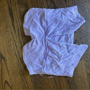 Lavender Knit Top with Scalloped Edges